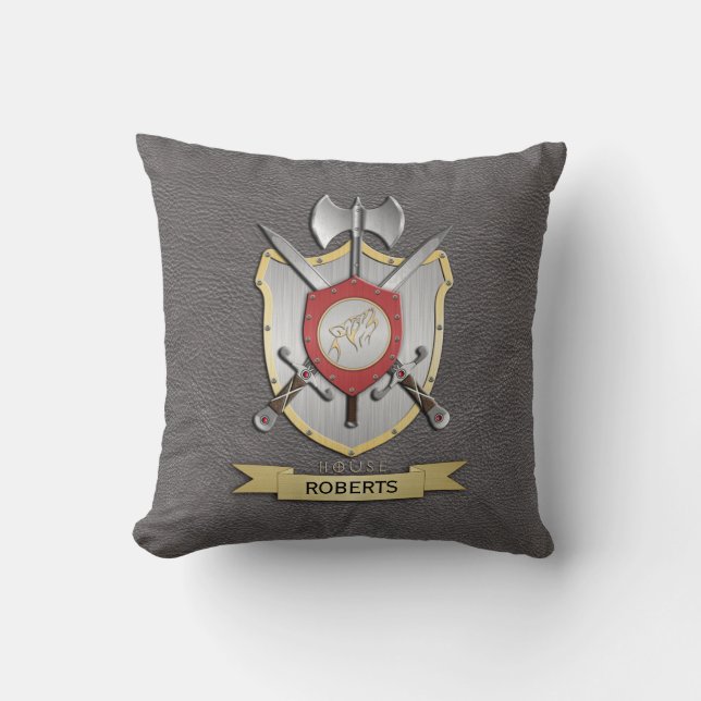 Coussin Gris de crête de bataille de loup d'hurlement (Recto)