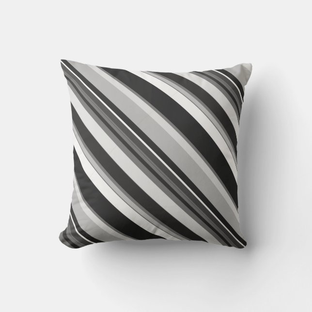 Coussin Gris Efficace Gris Diagonale contemporaine (Recto)