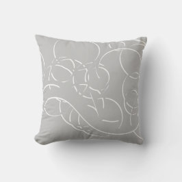 Coussin Gris et blanc Cercles Abstraits modernes et perruq
