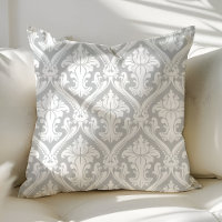 Gris et blanc motif damassé moderne chic élégant