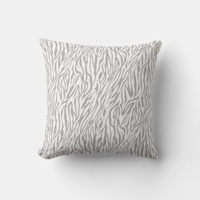Coussin Gris et blanc Zèbre Imprimer (Recto)