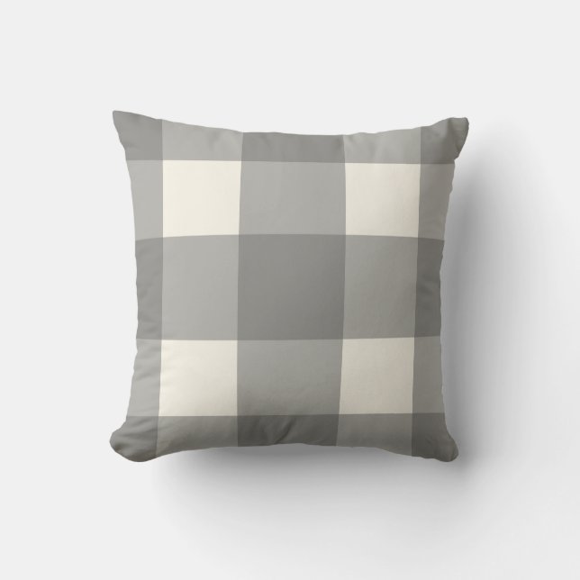 Coussin gris et crème de ferme de plaid (Recto)