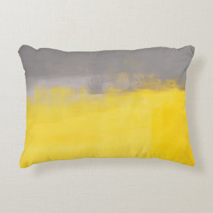 coussin gris et jaune "A Simple Abstrait"