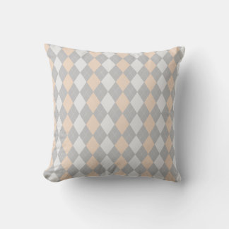 Coussin Gris et LINEN BROWN Diamants Motif JACQUARD