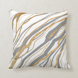 Coussin Gris et marbre d'or