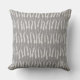 Coussin Gris Fern Imprimer pour Décor Fermier