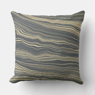 Coussin Gris fumée contemporain, bronzé avec motif toile d