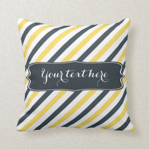 Coussin Gris jaune et gris charbon personnalisé