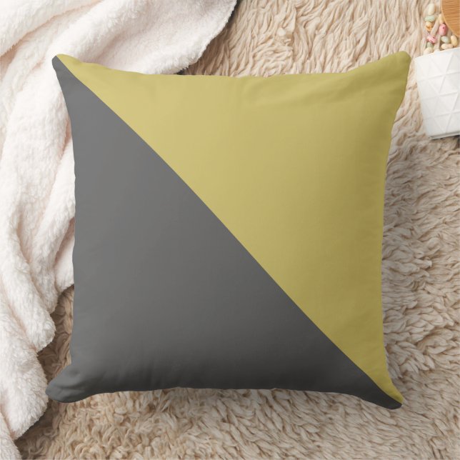Coussin Gris & Jaune Moderne Triangle Forme Boho Style (Couverture)
