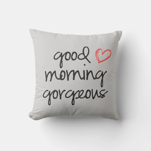 Coussin Gris magnifique de carreau bonjour doucement (Recto)