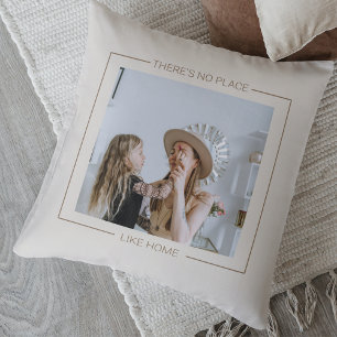 Coussin Gris moderne et beige Photo de famille Accueil