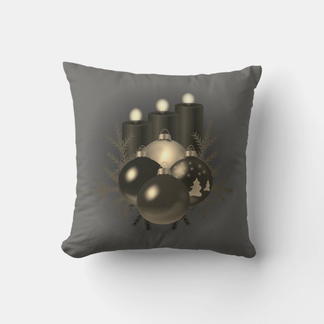 Coussin Gris Noël réversible (Recto)