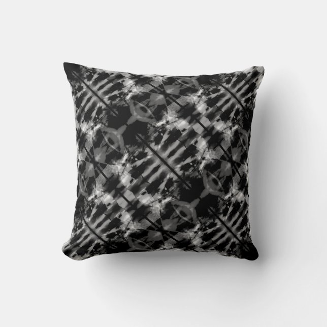 Coussin Gris noir blanc brillant Design en verre lisse (Recto)