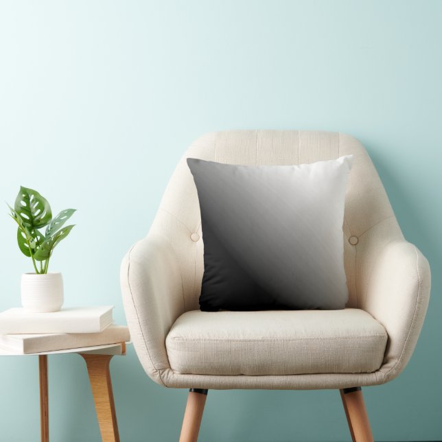 Coussin Gris noir et blanc dégradé (Chaise)