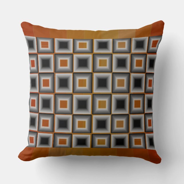 Coussin gris noir orange d'automne de Wildness de (Recto)