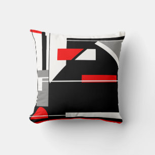 Coussin Gris Noir Rouge Blanc Blanc Nautique Apparence Abs