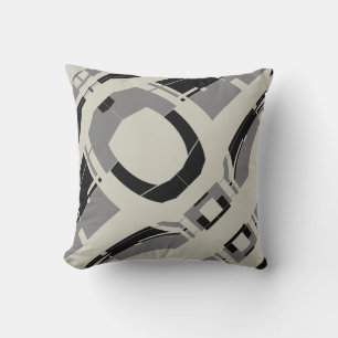 Coussin Gris noir sur Gris chaud Design de vaisseau spatia