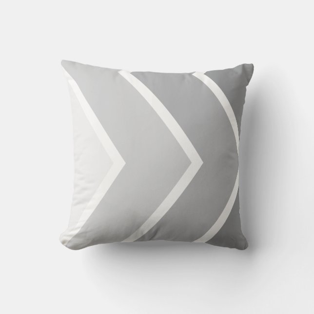 Coussin Gris Ombré Chevron Stripes Motif (Recto)