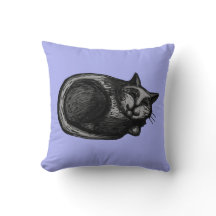 Coussin gris somnolent de bigorneau d'art de chat