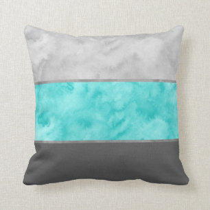 Coussin Gris Turquoise Blocage