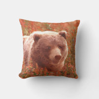 Grizzly Bear Cub dans Fireweed Peinture Art de la