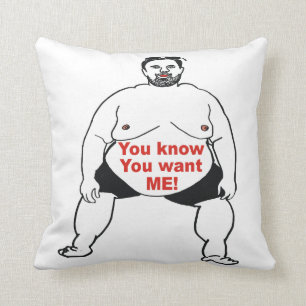 Coussin Gros carreau désagréable répugnant drôle d'hom