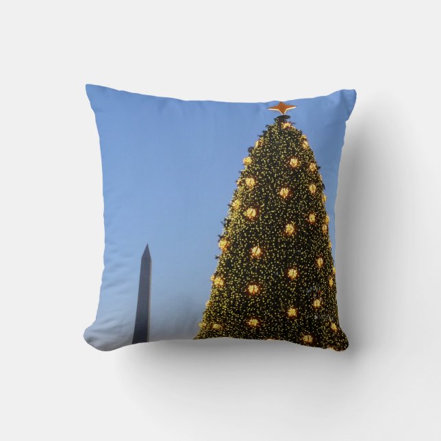 Coussin Gros et petits arbres de Noël II Vacances à DC (Recto)