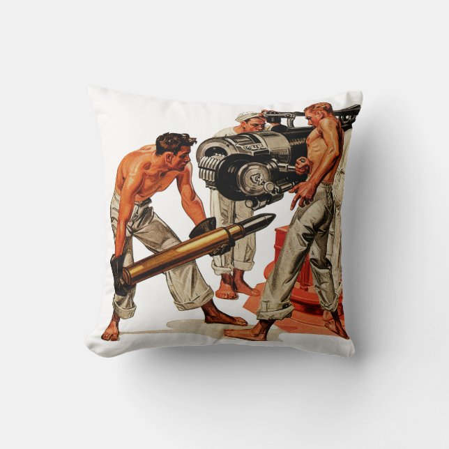 Coussin Gros morceaux de marin chargeant la grande arme à (Recto)