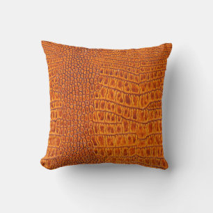 Coussin Gros plan d'un reptile marron vintage en cuir