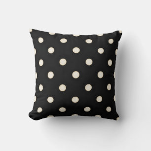 Coussin Gros Pois d'antiquité blanc et noir