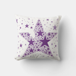 Coussin Grosse étoile en Petites étoiles violet violet