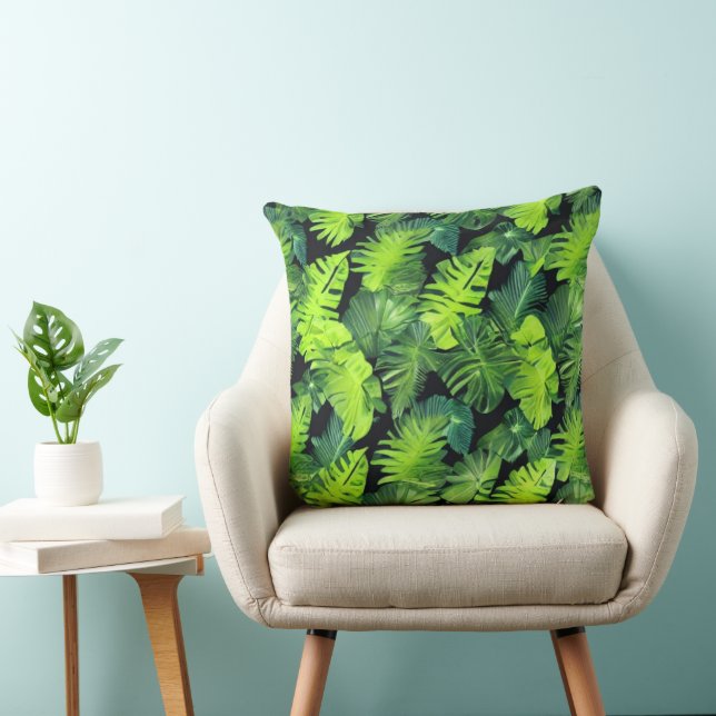 Coussin Groupe de Feuilles verts (Chaise)