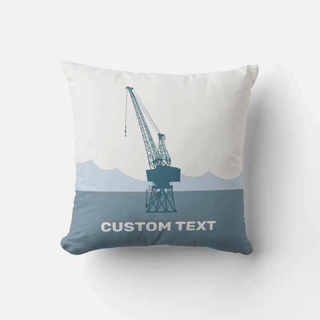 Coussin Grue du chantier naval (Recto)