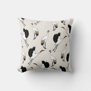 Coussin Grues et manchons japonais élégants