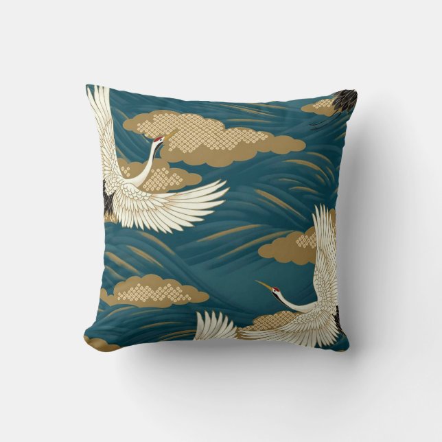 Coussin Grues japonaises (Recto)