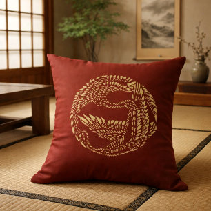 Coussin Grues Japonaises Couleurs Personnalisables