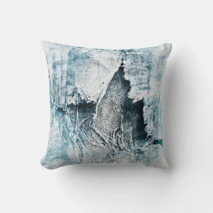 coussin grunge en denim
