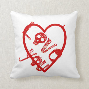 Coussin Grunge je t'aime pour la taie d'oreiller d'enfants