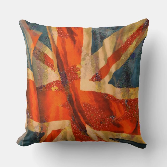 Coussin Grunge Style Union Jack British Drapeau Illustrati (Recto)