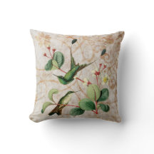 Coussin grunge vintage de colibri de queue de
