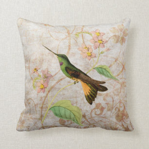 Coussin grunge vintage de colibri de Starfrontlet