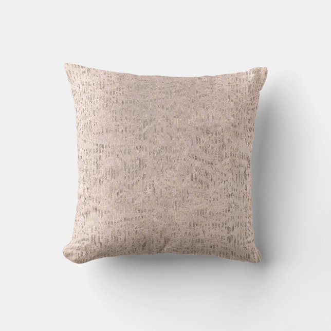 Coussin Grungy Rose Blush Metallo Drops Lignes Or ivoire (Recto)