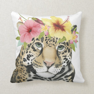 Coussin Guépard doux tropical du halo  