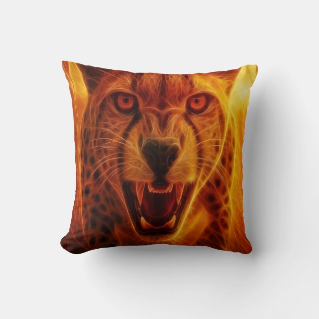 Coussin Guépard féroce (Recto)