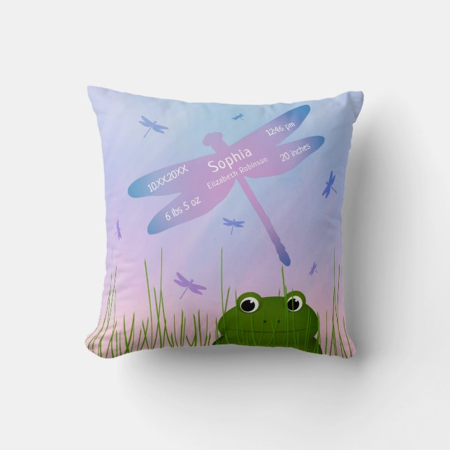 Coussin guérir des libellules de grenouille statistiques d (Recto)