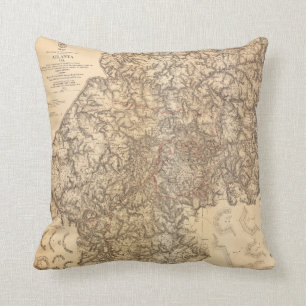 Coussin Guerre civile carte Atlanta la Géorgie 19 juillet