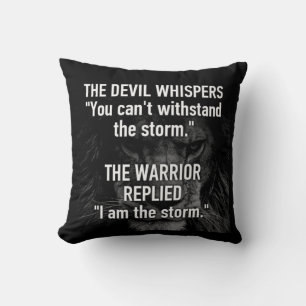Coussin Guerrier - Je Suis La Tempête - Lion Beast Motivat