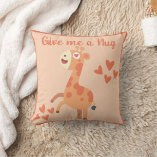 Coussin Guillemet Whimsical de girafe personnalisée