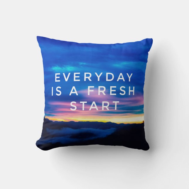 Coussin Guillemets motivants et inspirants - Tous les jour (Recto)
