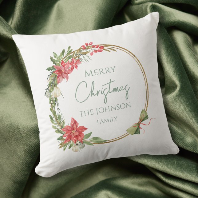 Coussin Guirlande de Noël Botanique sur mesure (Créateur téléchargé)